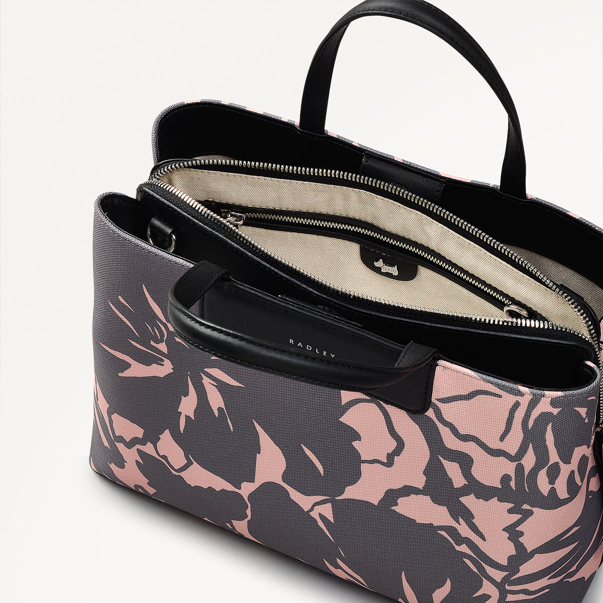 Southwell Gardens Floral Medium Ziptop Grab Black - 110856