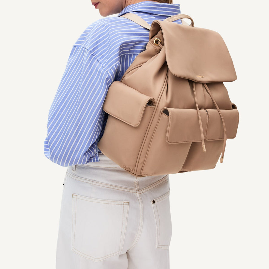 Guildford Grove Medium Flapover Backpack Stone - 110858