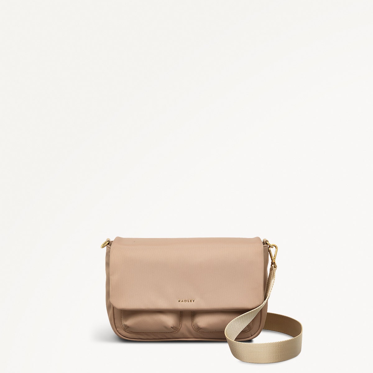 Guildford Grove Fabric Medium Flapover Cross Body Bag in Stone - 110860
