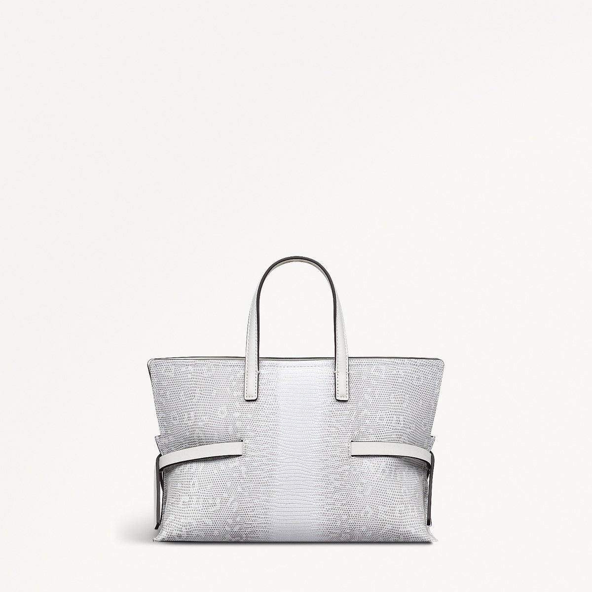 Fleet Street Leather Small Open Top Crossbody Bag in Bright White - 110864