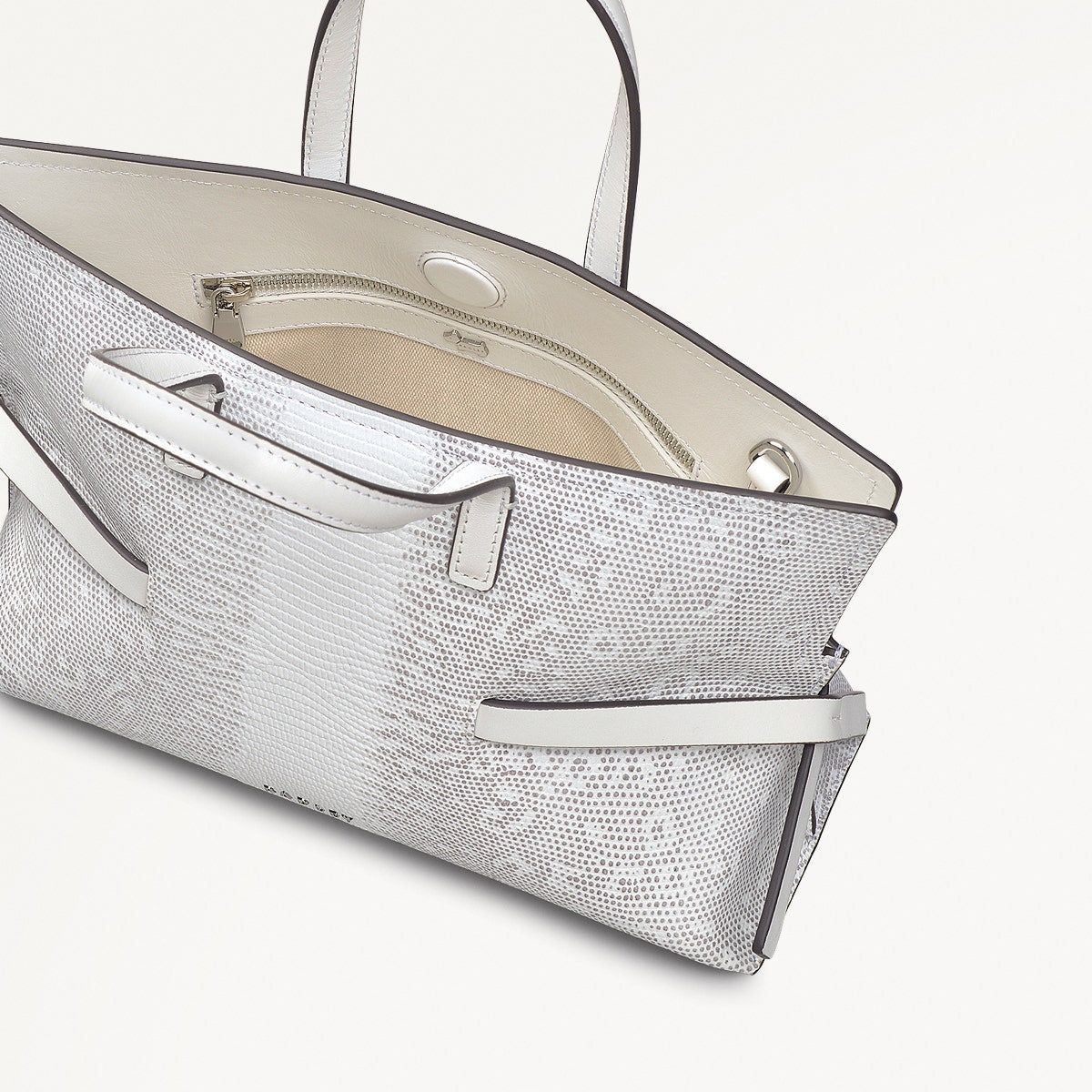 Fleet Street Leather Small Open Top Crossbody Bag in Bright White - 110864