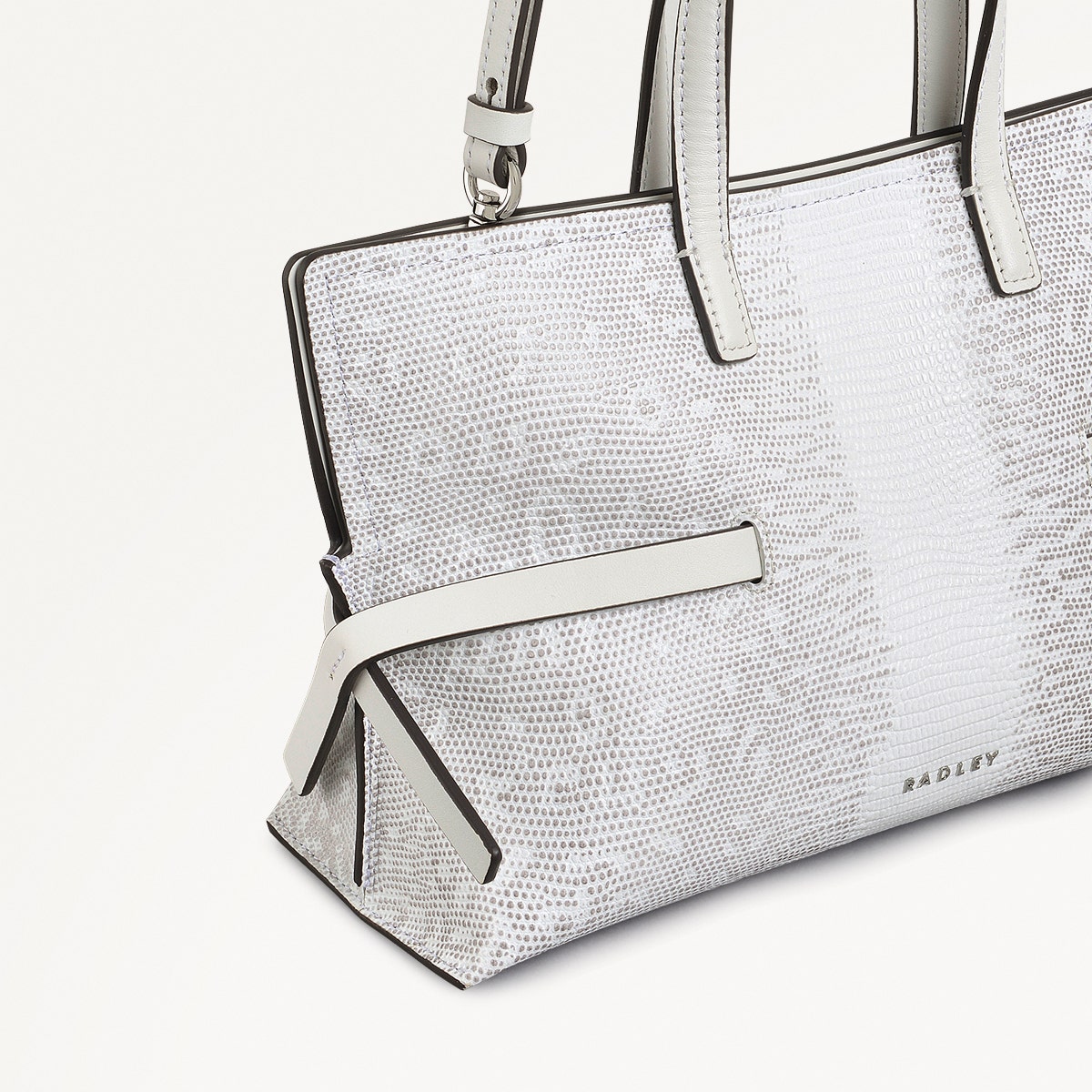 Fleet Street Leather Small Open Top Crossbody Bag in Bright White - 110864