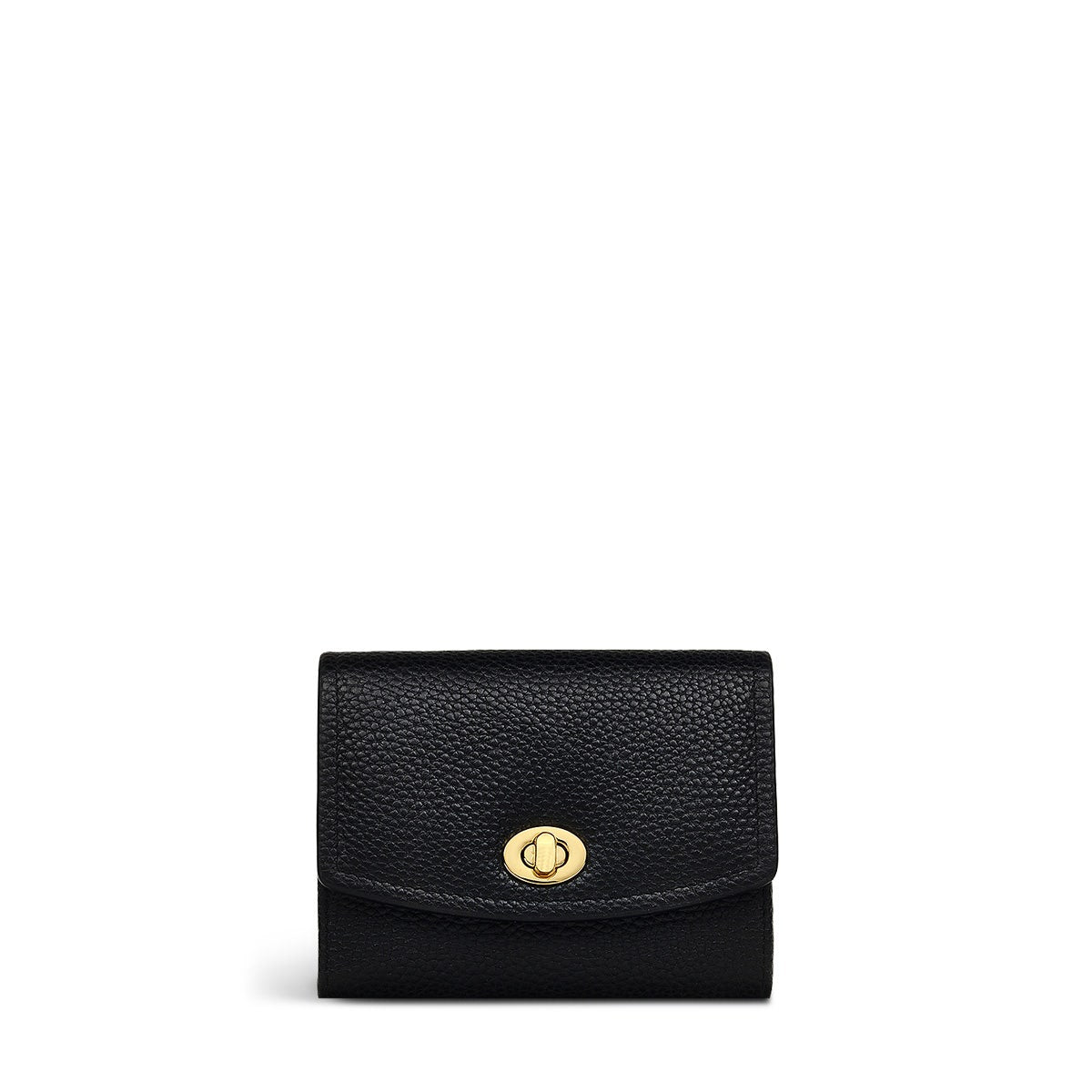 Carpenter Yard Leather Medium Flapover Wallet in Black - 110870