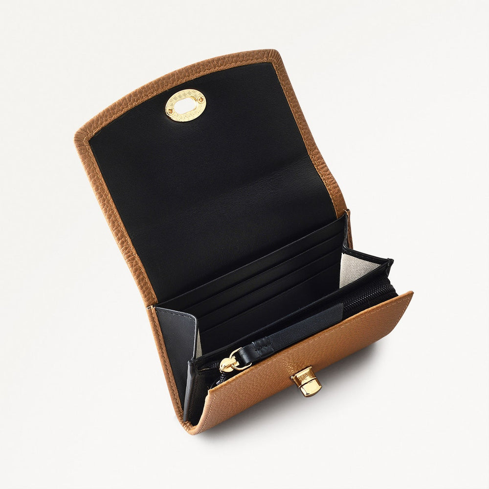 Carpenter Yard Leather Medium Flapover Wallet in Milka - 110872