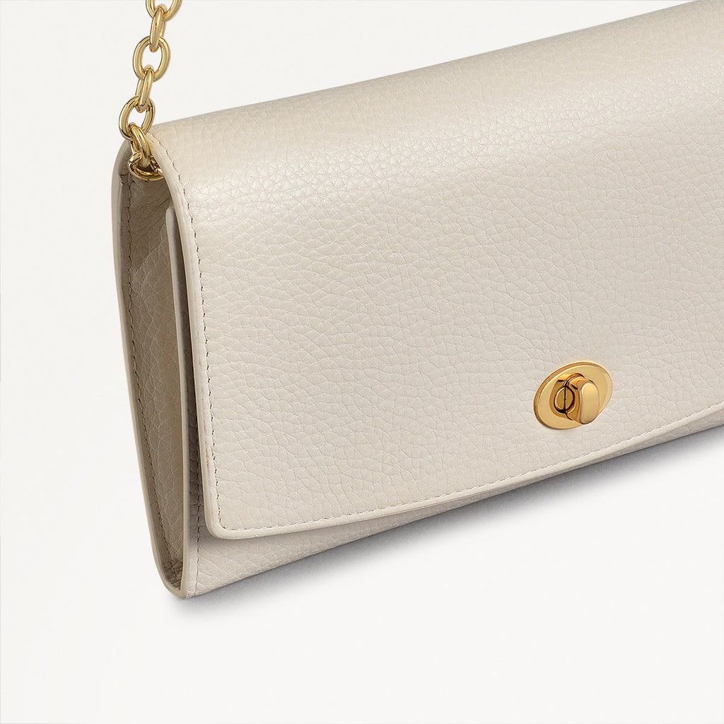 Carpenter Yard Leather Large Phone Crossbody in Chalk - 110874