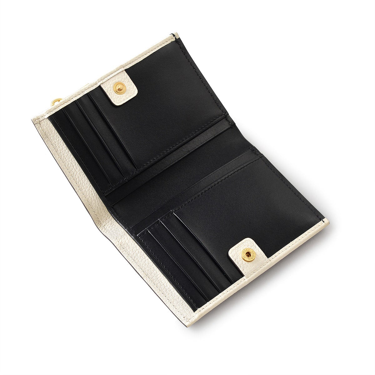 Alpha Road Leather Small Bifold Wallet in Chalk - 110884