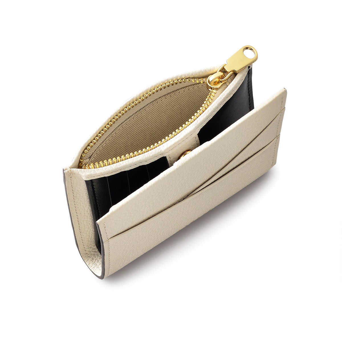 Alpha Road Leather Small Bifold Wallet in Chalk - 110884