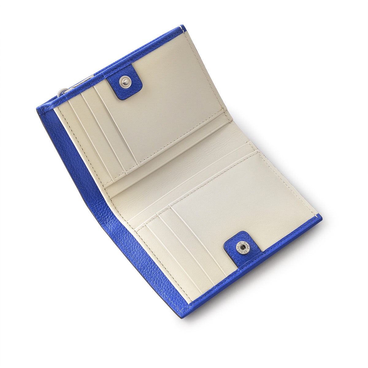 Alpha Road Leather Small Bifold Wallet in Yves Blue - 110885