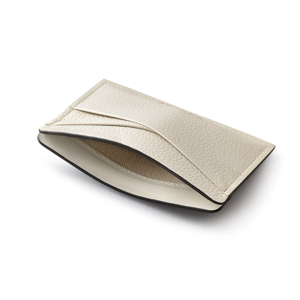 Alpha Road Leather Small Card Holder in Chalk - 110887