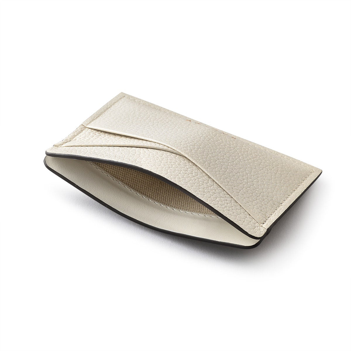 Alpha Road Leather Small Card Holder in Chalk - 110887