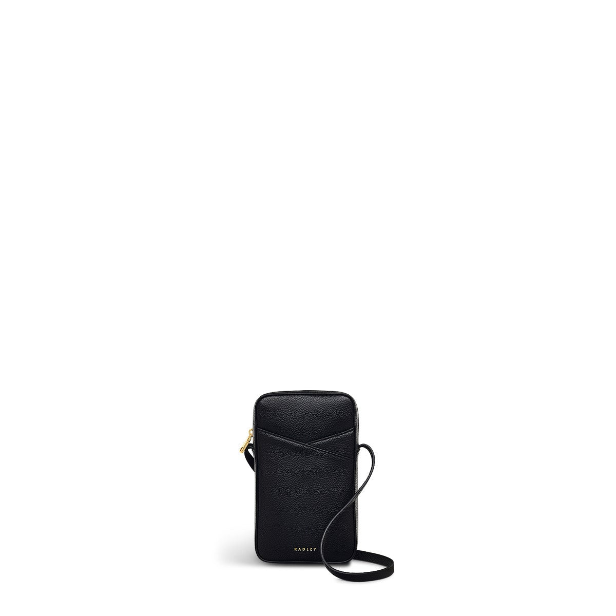 Alpha Road Leather Medium Phone Crossbody in Black - 110889