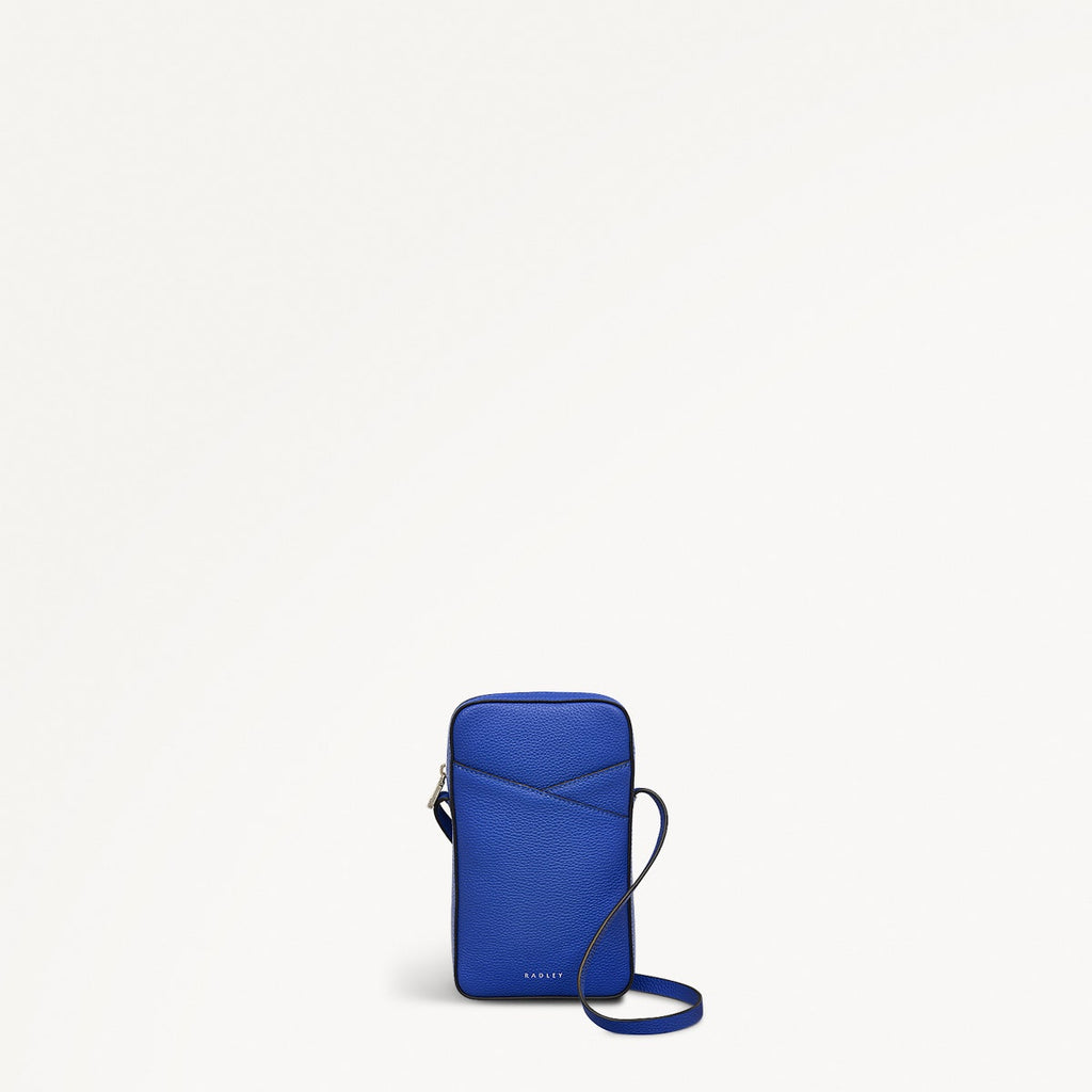 Alpha Road Leather Medium Phone Crossbody in Yves Blue - 110890