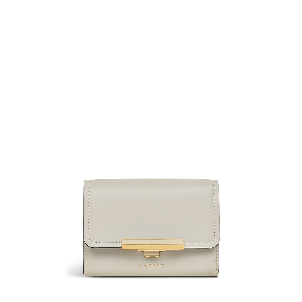 Meadway Mews Leather Medium Flapover Wallet in Chalk - 110891