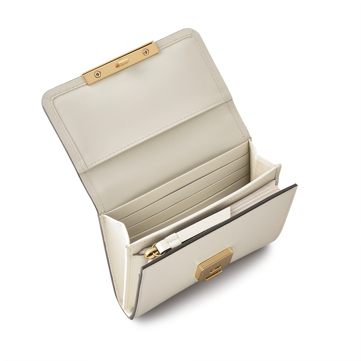 Meadway Mews Leather Medium Flapover Wallet in Chalk - 110891