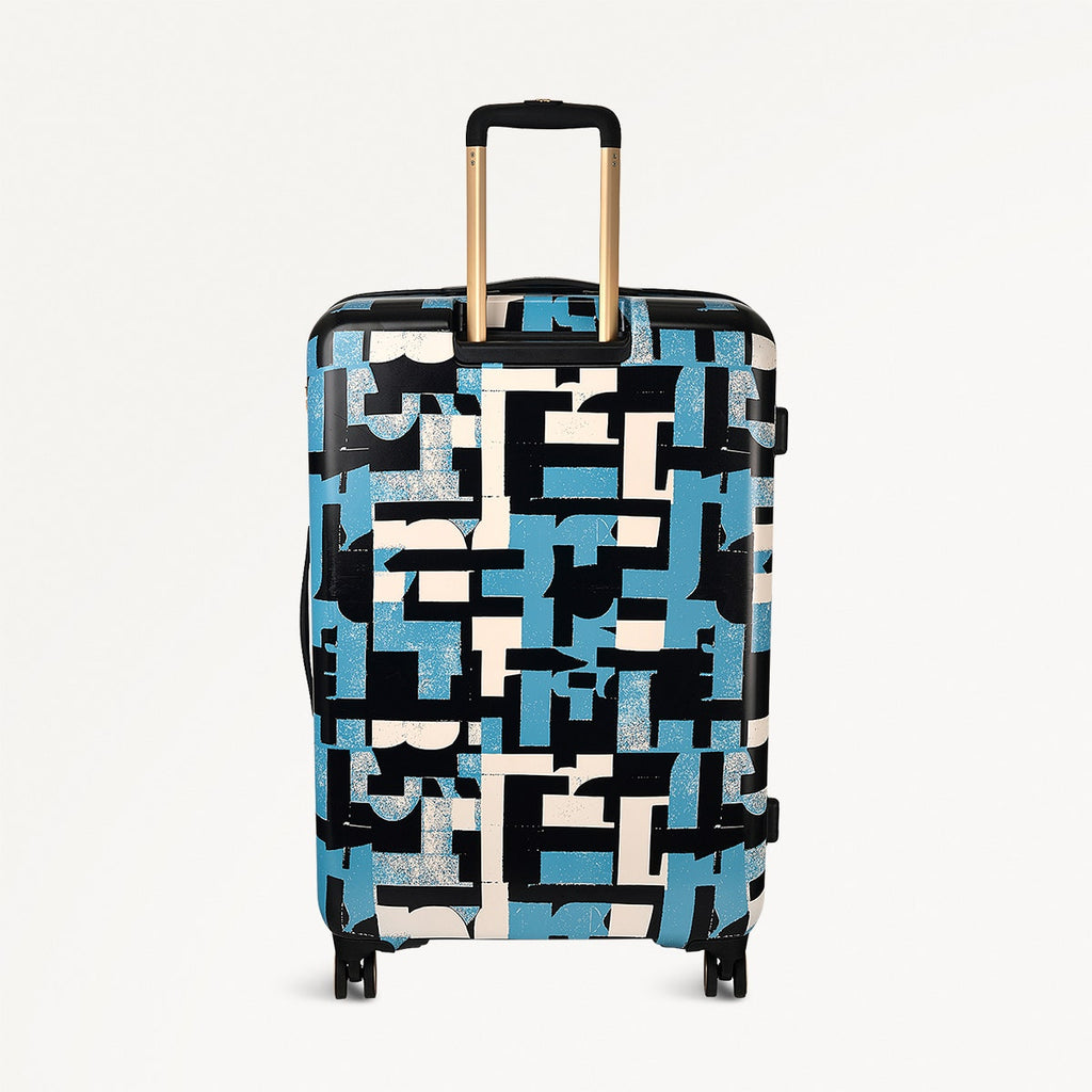 Abstract Geo 4 Wheel Large Suitcase in Azure  - 110895