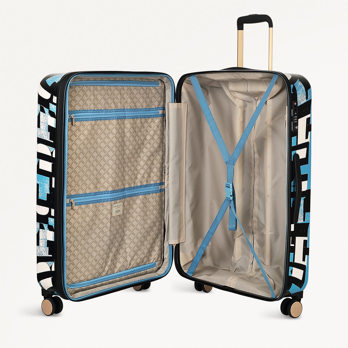 Abstract Geo 4 Wheel Large Suitcase in Azure  - 110895
