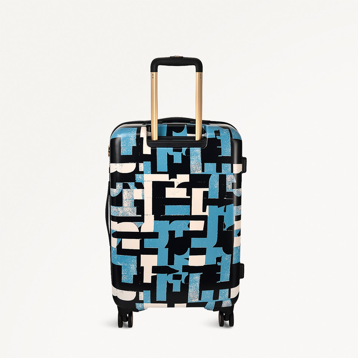 Abstract Geo 4 Wheel Medium Suitcase in Azure  - 110896