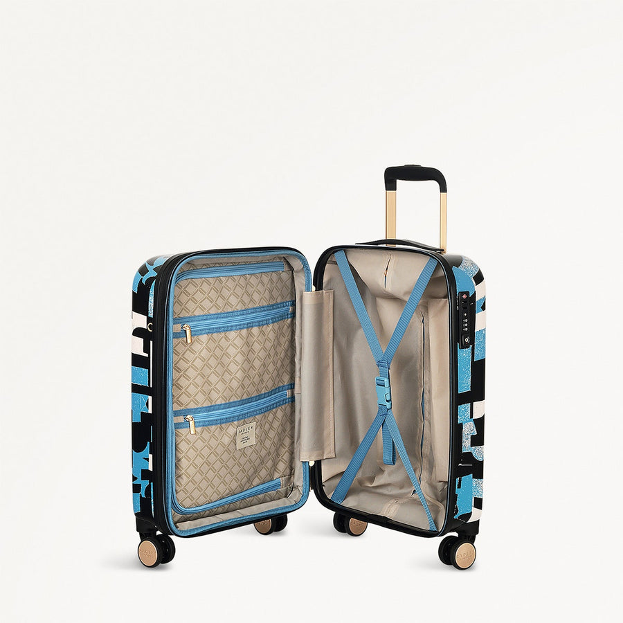 Abstract Geo 4 Wheel Carry On in Azure  - 110897