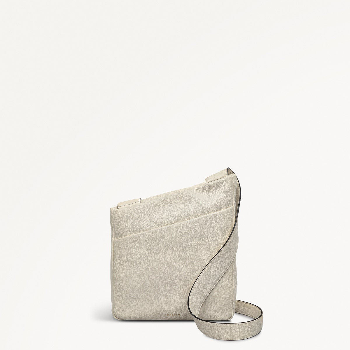 Alpha Road Leather Medium Ziptop Crossbody Bag in Chalk - 110905