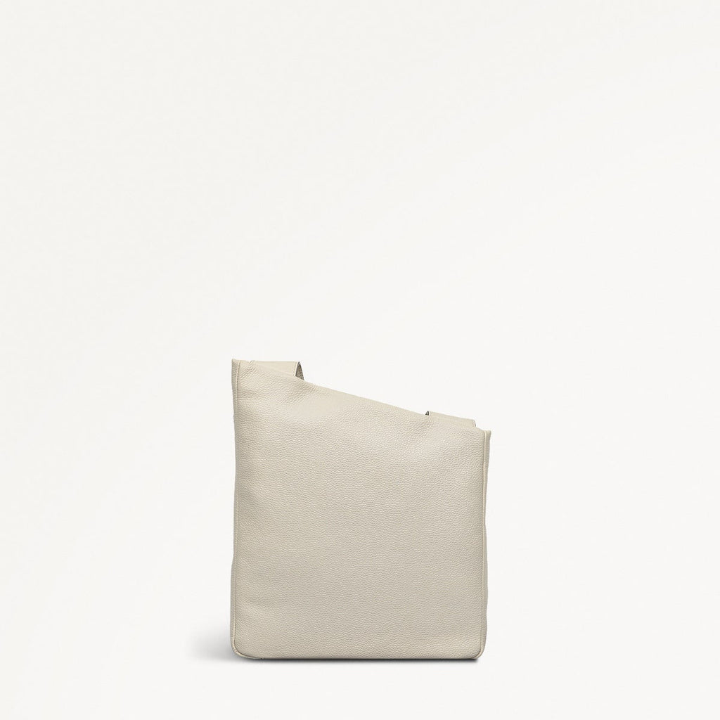 Alpha Road Leather Medium Ziptop Crossbody Bag in Chalk - 110905