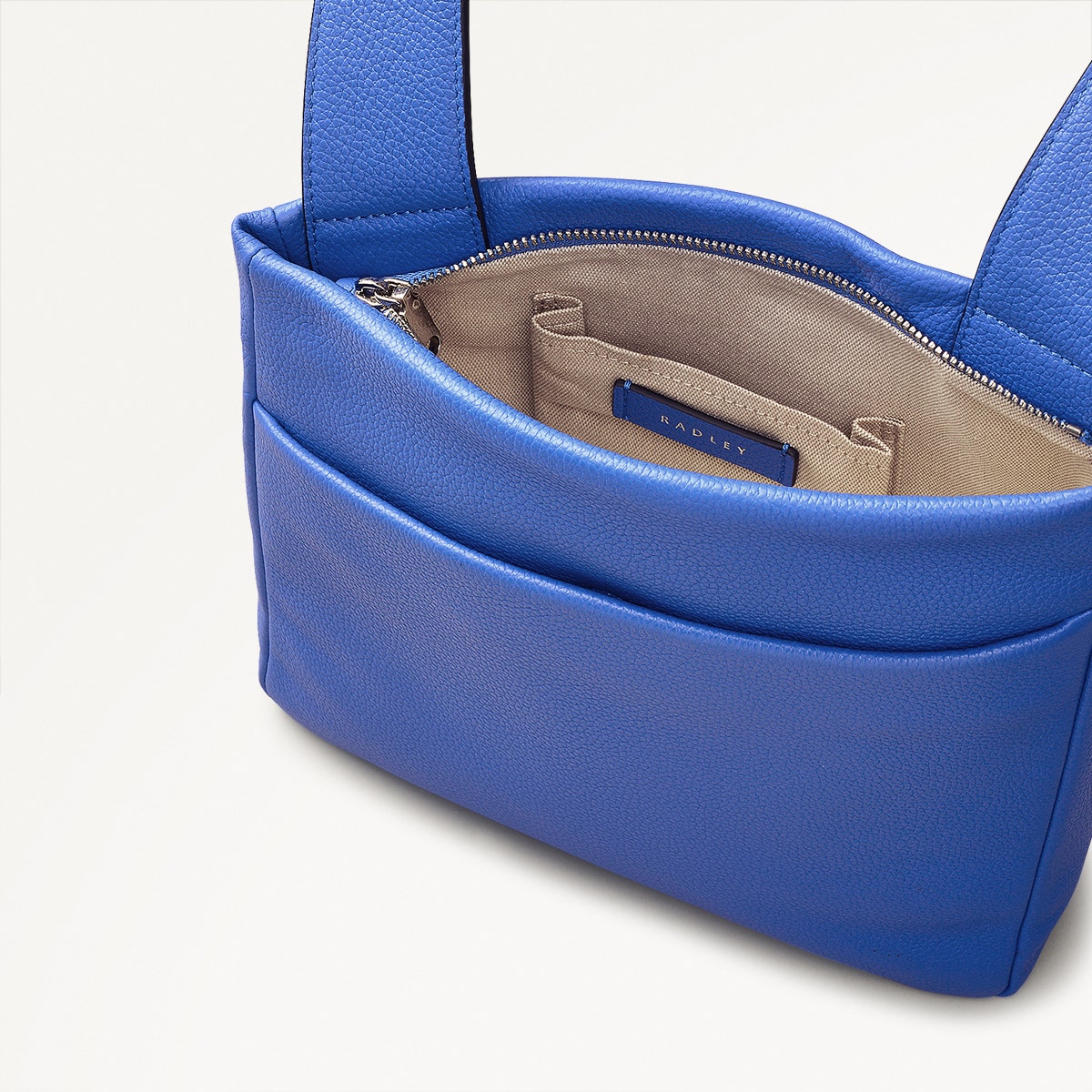 Alpha Road Leather Medium Ziptop Crossbody Bag in Yves Blue - 110906