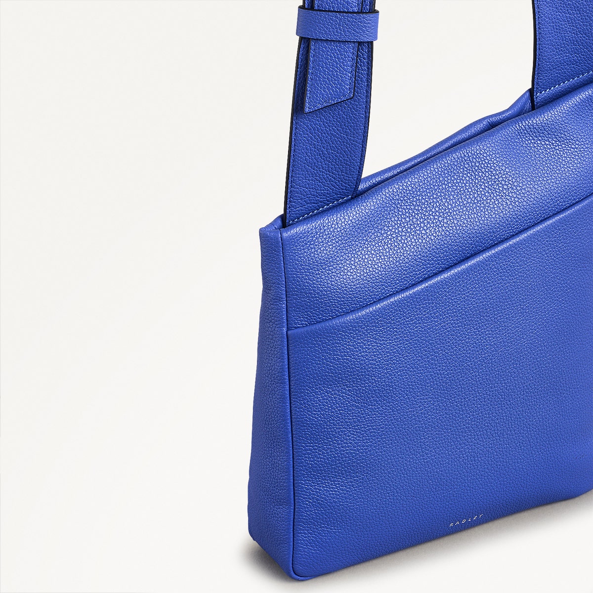 Alpha Road Leather Medium Ziptop Crossbody Bag in Yves Blue - 110906