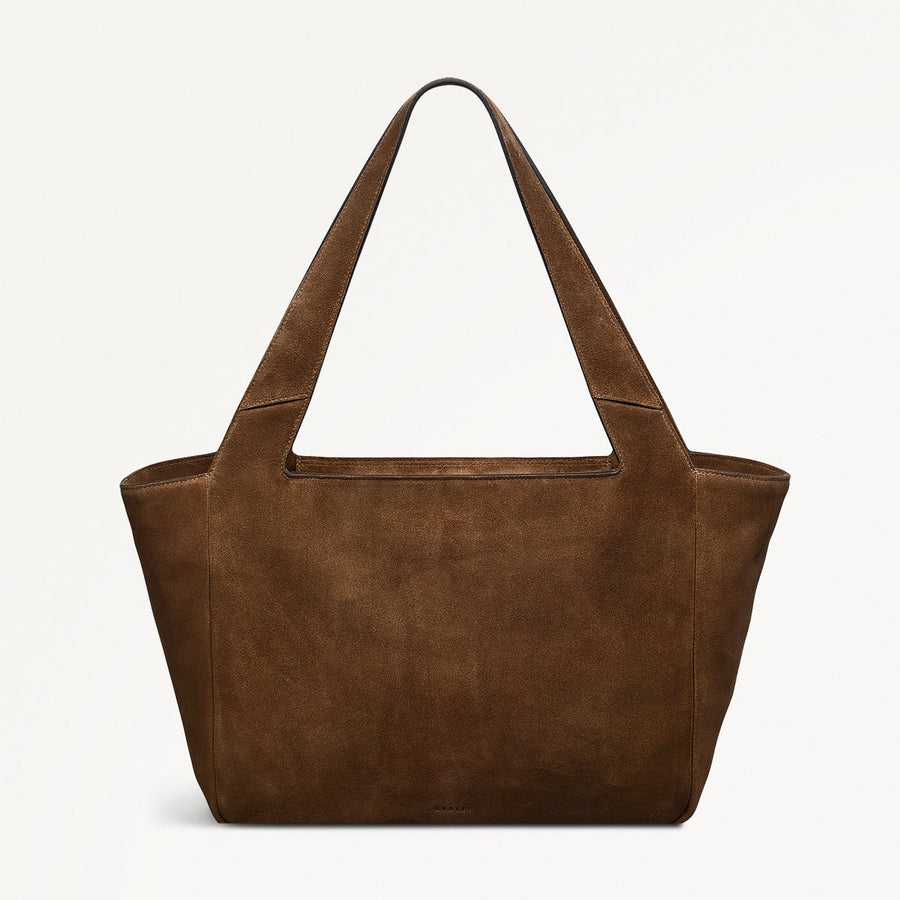 Alpha Road - Suede Large Ziptop Tote Bag - OHD15802