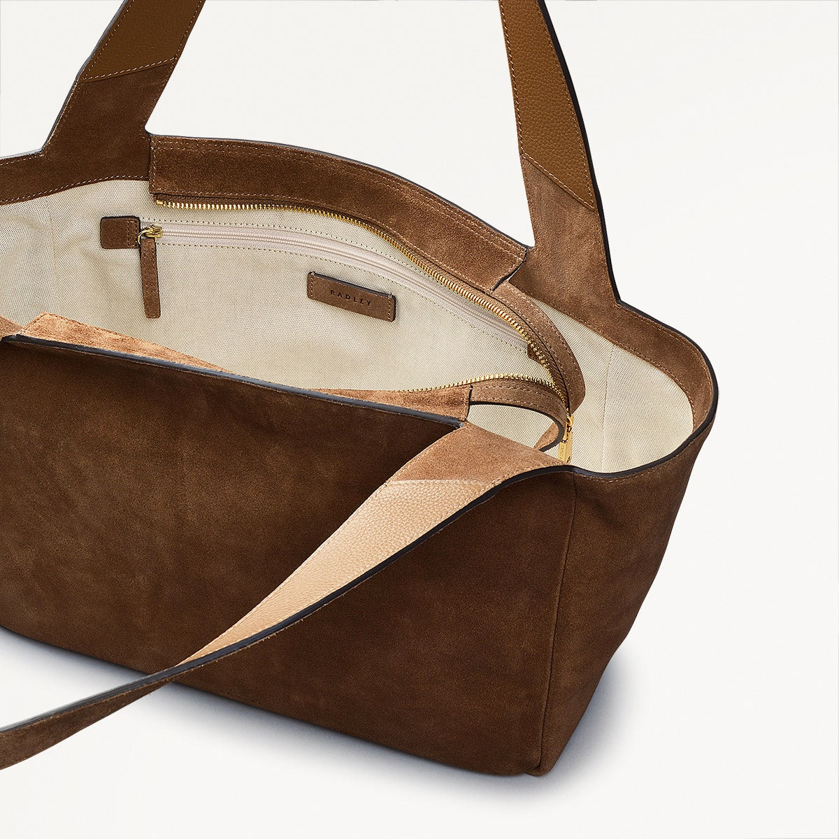 Alpha Road Leather Large Ziptop Tote Bag in Milka - 110907