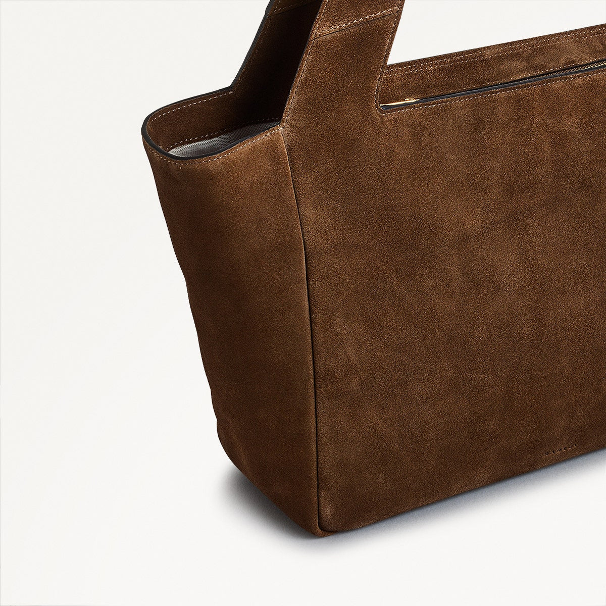 Alpha Road Leather Large Ziptop Tote Bag in Milka - 110907