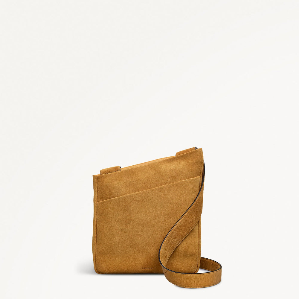 Alpha Road - Suede Medium Ziptop Cross Body Bag - OHD15804