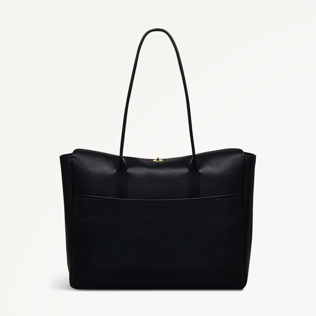 Carpenter Yard Leather Large Flapover Tote Bag in Black - 110912
