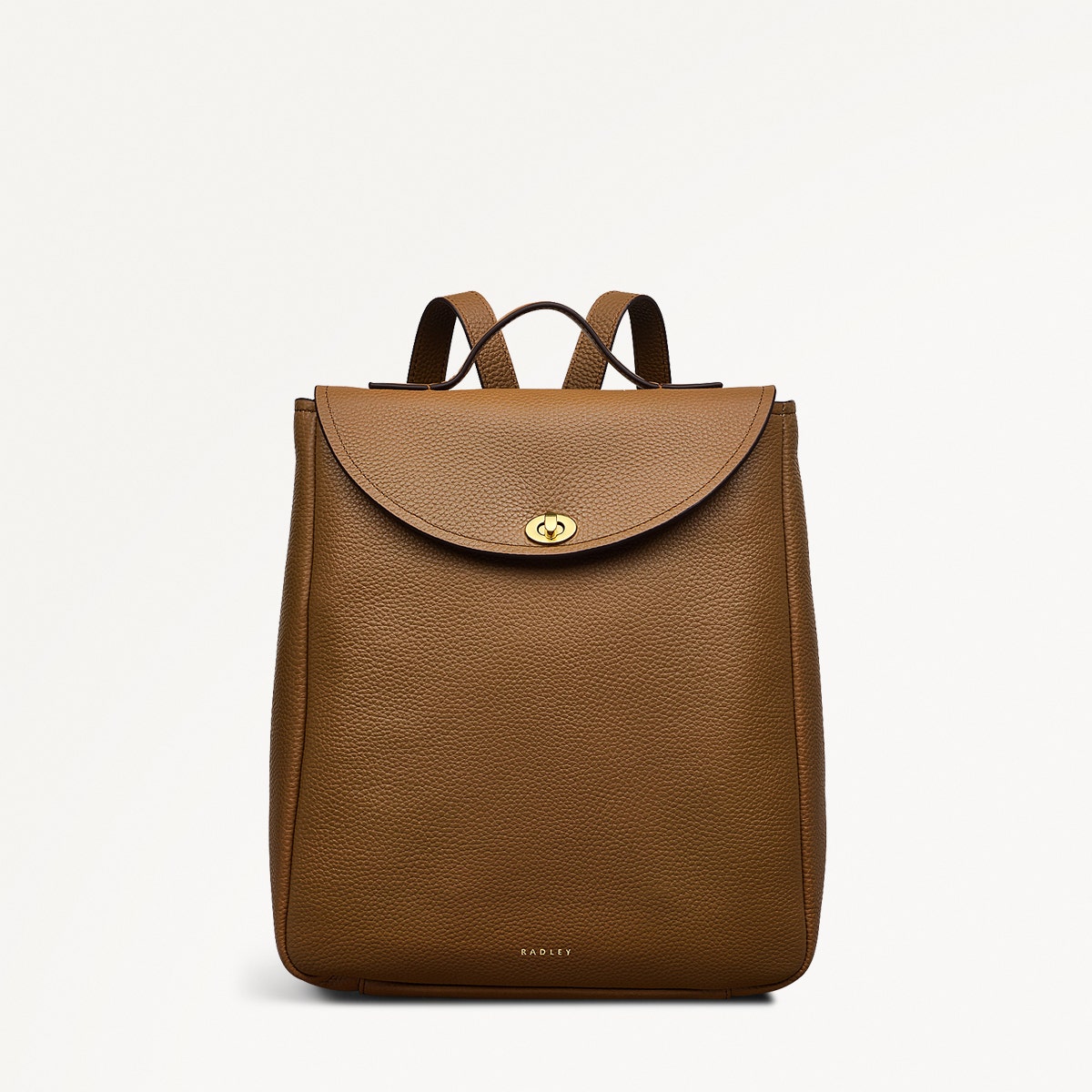 Carpenter Yard Leather Medium Flapover Backpack in Milka - 110918