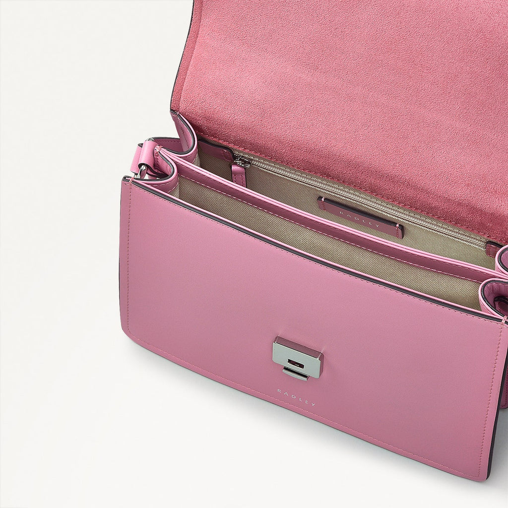 Meadway Mews Leather Small Flapover Crossbody Bag in Pink - 110921