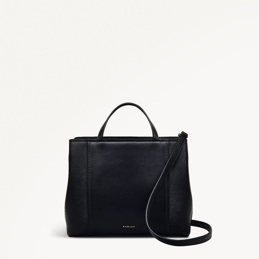 Regents Row Leather Small Zip Around Grab Bag in Black - 110924