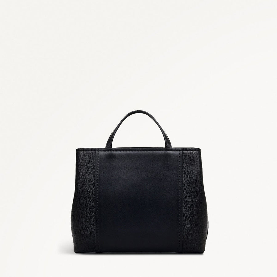 Regents Row Leather Small Zip Around Grab Bag in Black - 110924