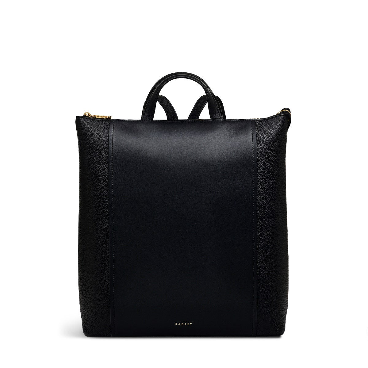 Regents Row Leather Medium Ziptop Backpack in Black - 110926