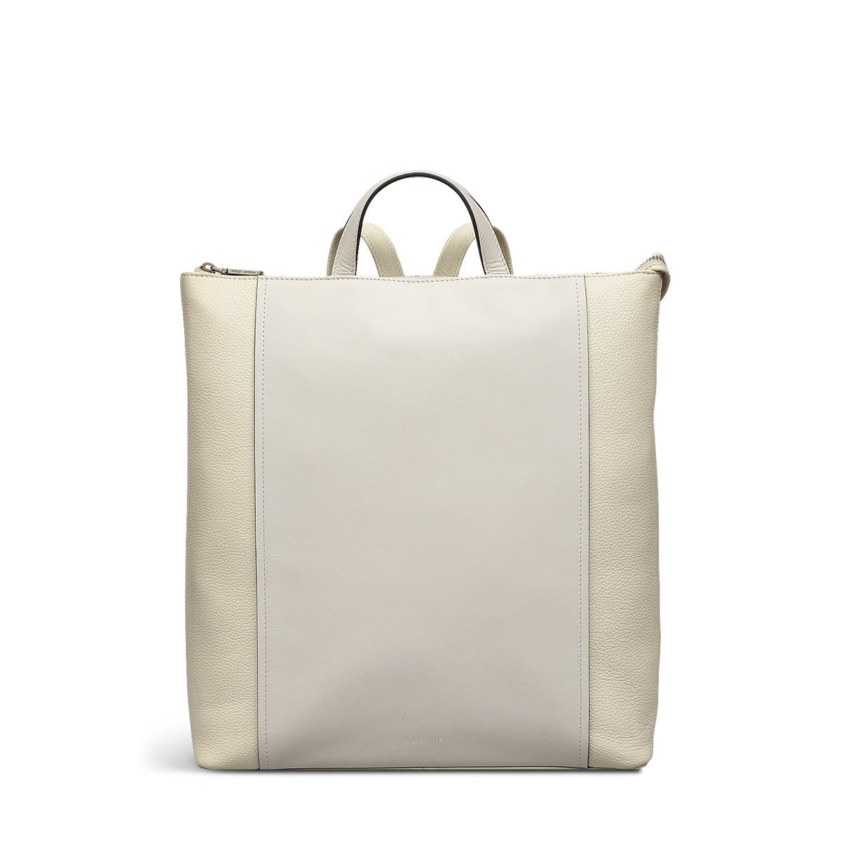 Regents Row Leather Medium Ziptop Backpack in Chalk - 110927