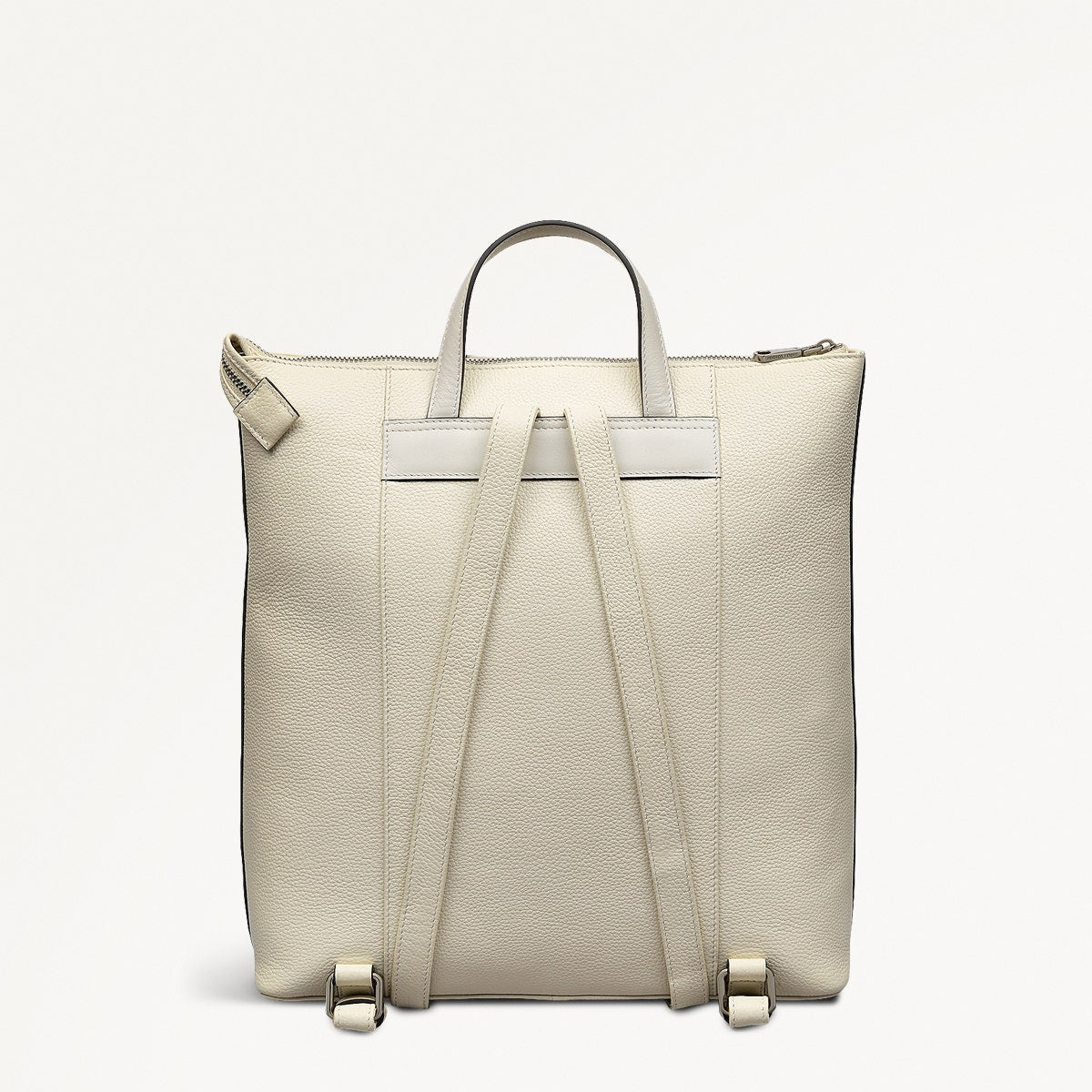 Regents Row Leather Medium Ziptop Backpack in Chalk - 110927