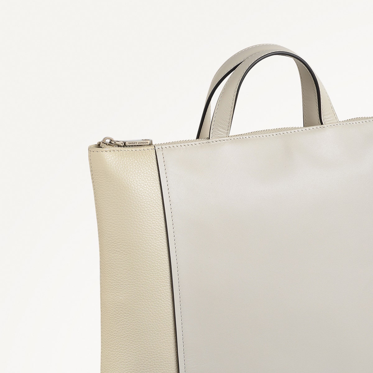 Regents Row Leather Medium Ziptop Backpack in Chalk - 110927