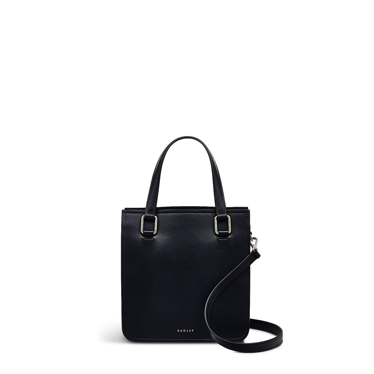 Percy Lane Leather Small Ziptop Grab Bag in Black - 110928