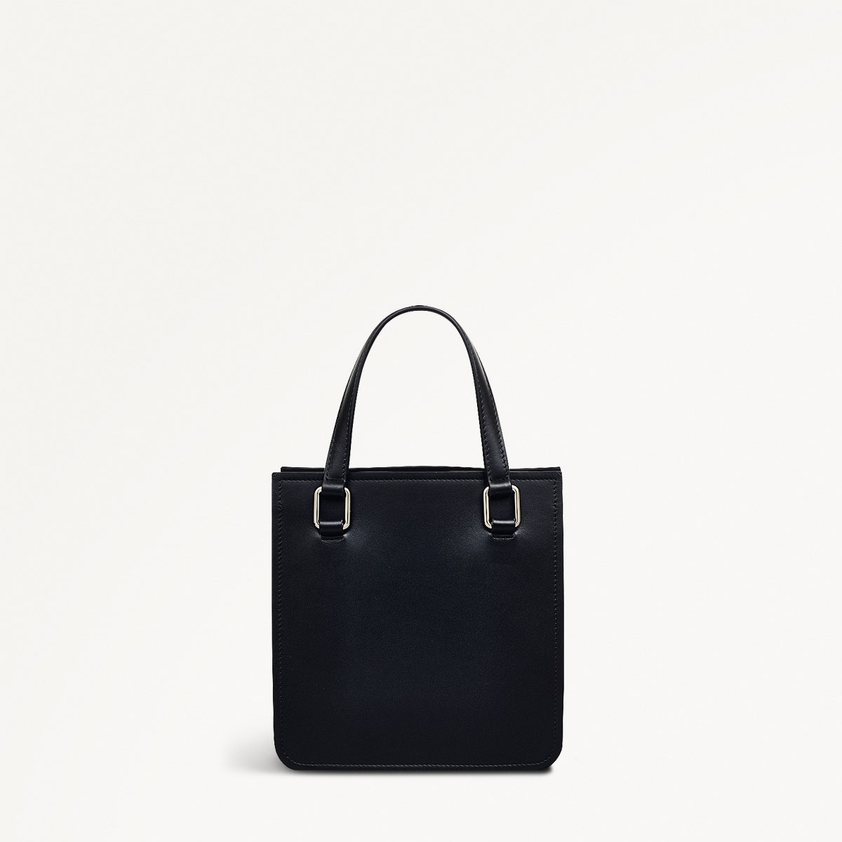 Percy Lane Leather Small Ziptop Grab Bag in Black - 110928