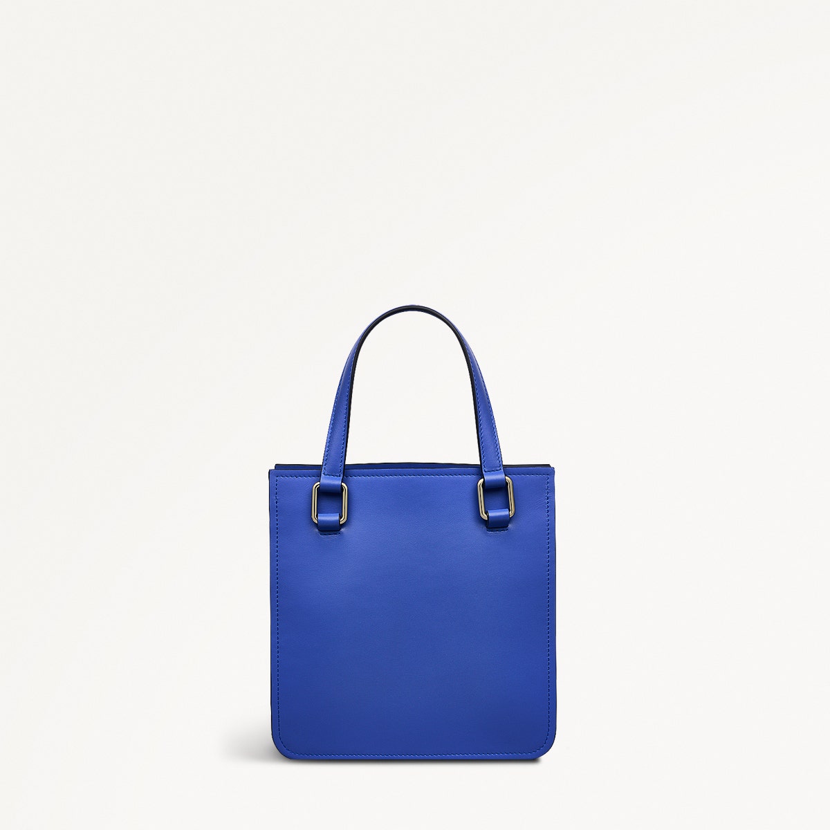Percy Lane Leather Small Ziptop Grab Bag in Yves Blue - 110931