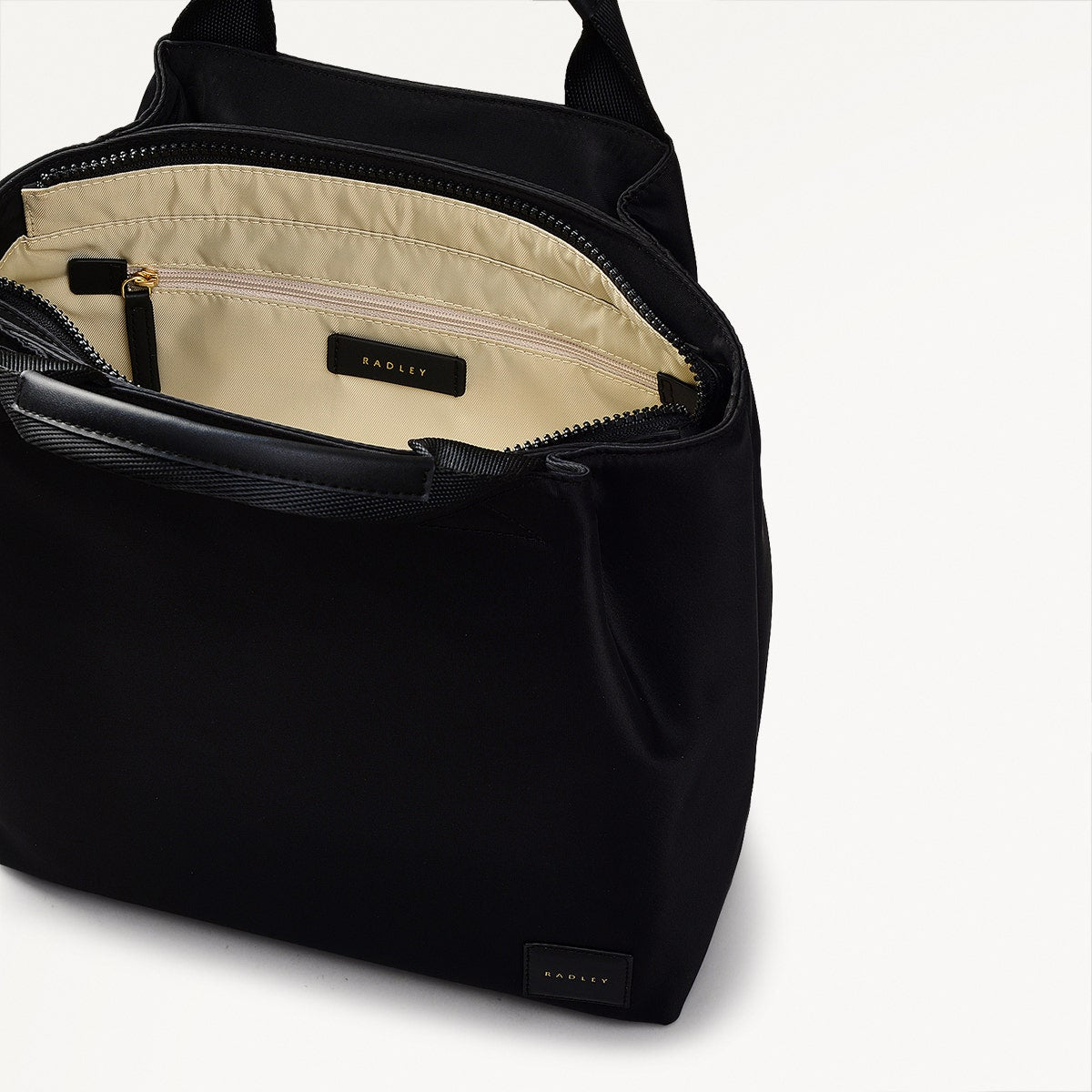 Blair Crescent Fabric Medium Ziptop Backpack in Black - 110932