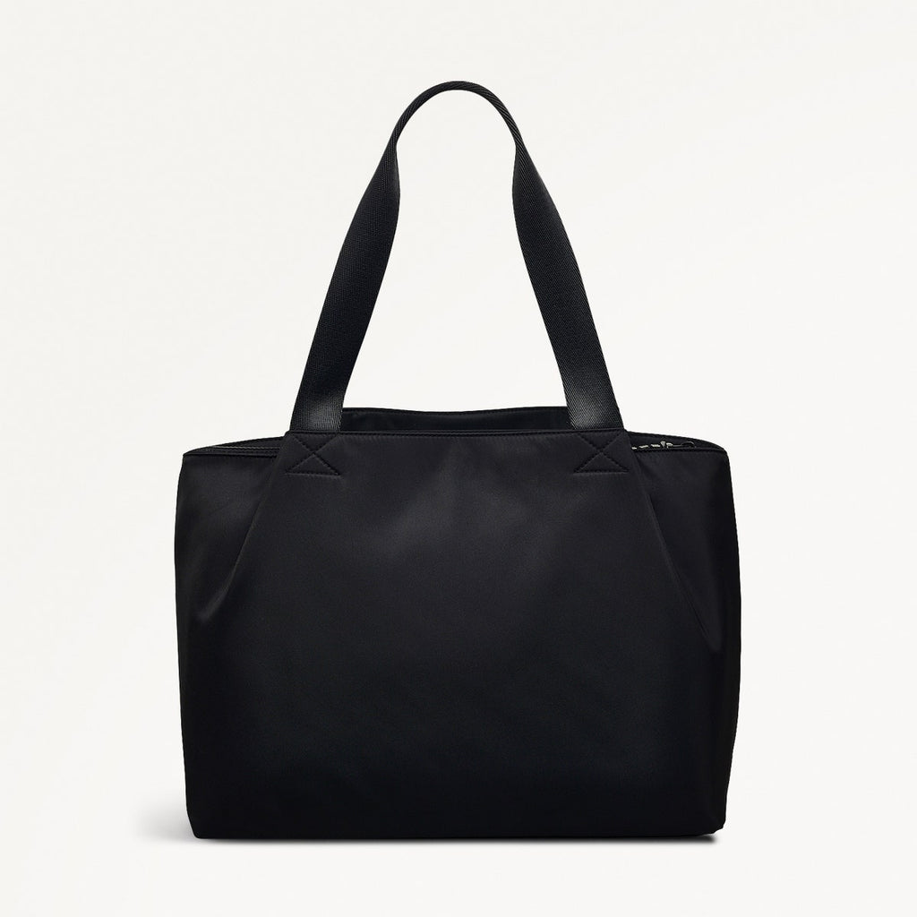 Blair Crescent Fabric Large Ziptop Tote Bag in Black - 110933