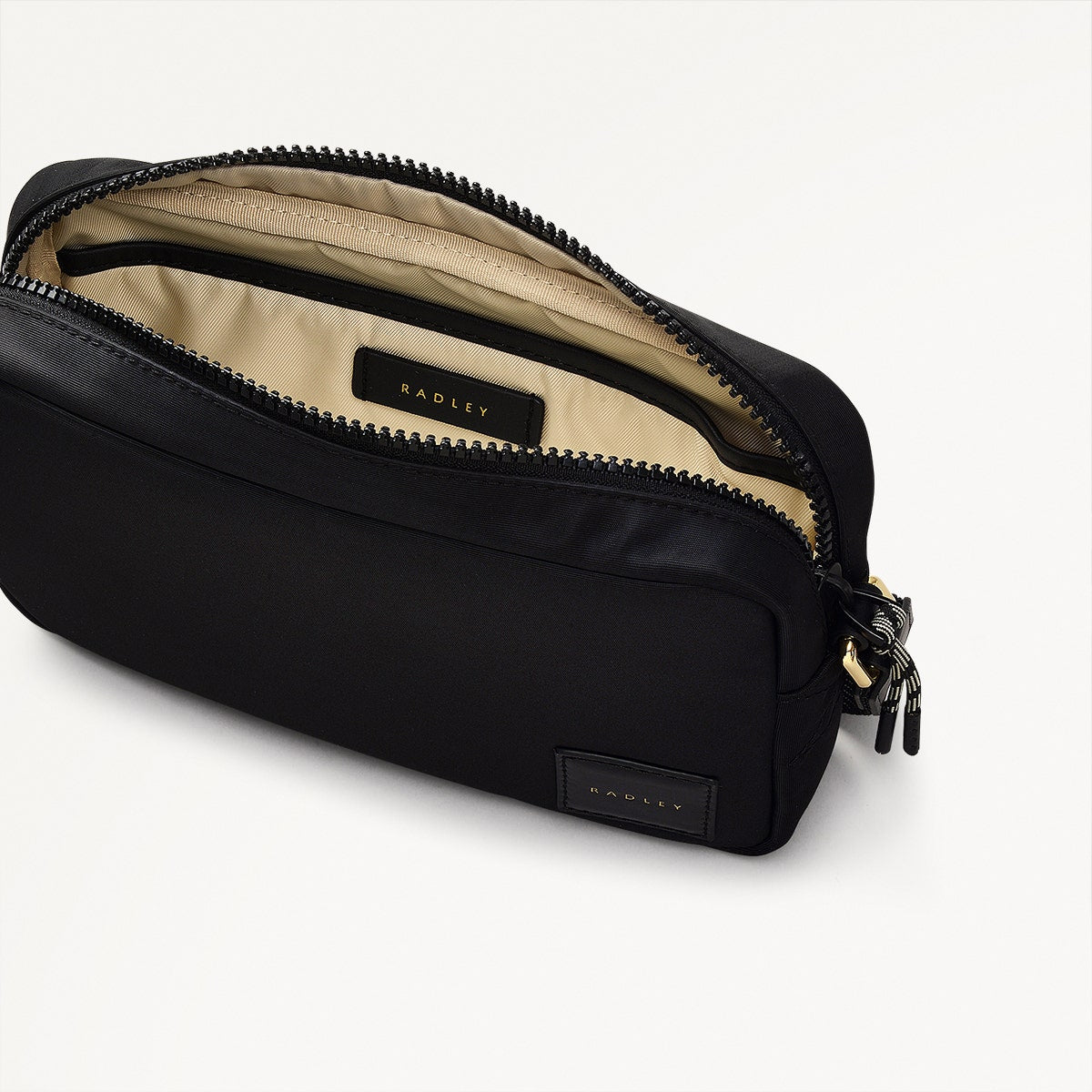 Blair Crescent Fabric Mini Zip Around Crossbody Bag in Black - 110934