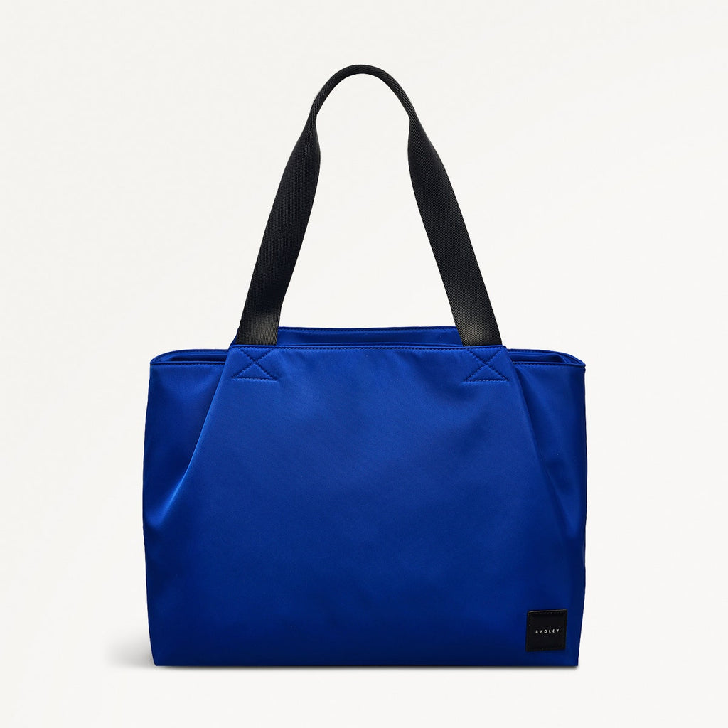 Blair Crescent Fabric Large Ziptop Tote Bag in Yves Blue - 110936