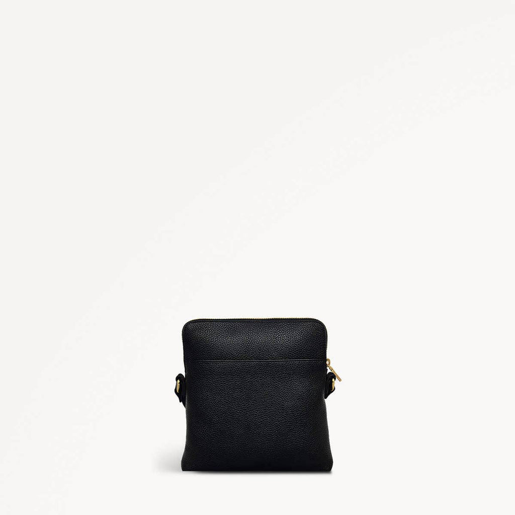 Ridge Park Leather Small Ziptop Crossbody Bag in Black - 110940