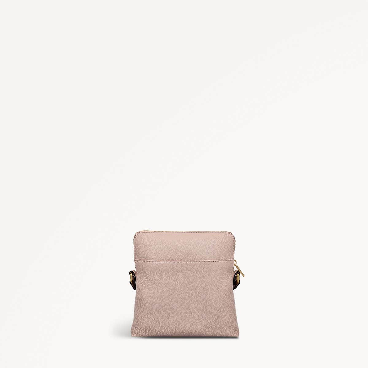 Ridge Park Leather Small Ziptop Crossbody Bag in Clay Pink - 110941