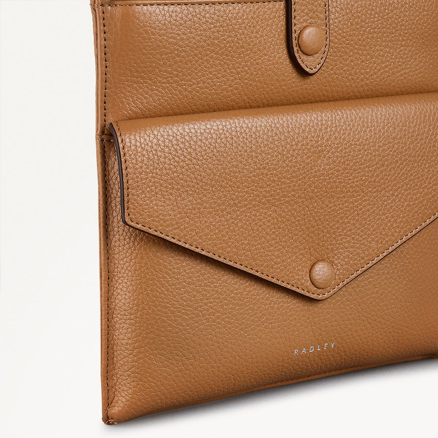 Wilton Way Leather Small Ziptop Crossbody Bag in Dark Butter - 110943