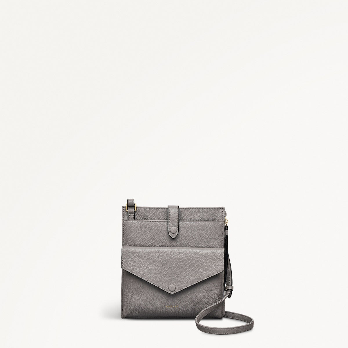 Wilton Way Leather Small Ziptop Crossbody Bag in Ash - 110944